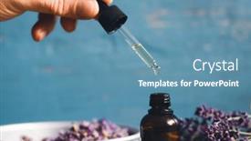  Presentation with aromatherapy massage - Slide deck having glass-bottle-of-lavender-essential background and a  colored foreground