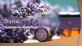  Presentation with essential oil - Slides with glass-bottle-of-lavender-essential background and a  colored foreground