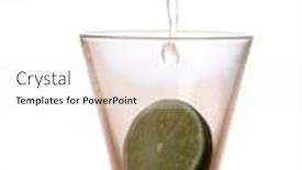  Presentation with bottle - Beautiful slide set featuring glass-bottle-of-martini backdrop and a sky blue colored foreground