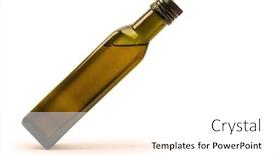  Presentation with olive oil bottle - PPT theme featuring glass-bottle-of-olive-oil background and a white colored foreground