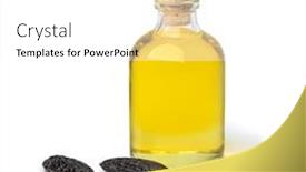  Presentation with oil - PPT theme enhanced with glass-bottle-of-tonka-bean background and a white colored foreground