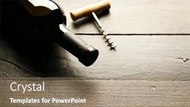  Presentation with corkscrew - Audience pleasing slide set consisting of glass-bottle-of-wine backdrop and a coral colored foreground