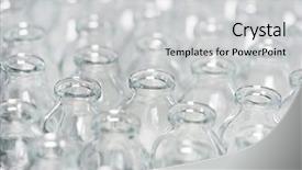  Presentation with pharmaceutical - Colorful slides enhanced with glass bottle packaging - close-up pharmacy contaner glassware background backdrop and a light gray colored foreground