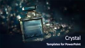  Presentation with perfume - Presentation theme having glass bottle packaging - perfume background and a navy blue colored foreground