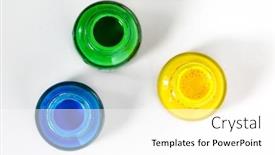  Presentation with green glass - Presentation theme enhanced with glass-bottle-with-acrylic-green background and a white colored foreground