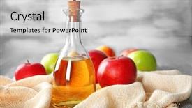  Presentation with bottle - Beautiful PPT theme featuring glass bottle with apple vinegar backdrop and a light gray colored foreground