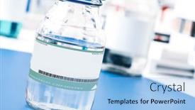  Presentation with biomedical - Presentation theme with glass-bottle-with-chemicals background and a light blue colored foreground