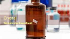  Presentation with biomedical - Slide set with glass-bottle-with-chemicals background and a tawny brown colored foreground