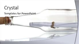  Presentation with note - Cool new PPT theme with glass bottle with note inside backdrop and a white colored foreground