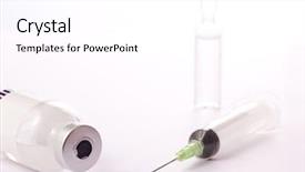  Presentation with immunization - Colorful presentation enhanced with glass bottles flu vaccine backdrop and a white colored foreground