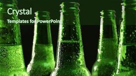 Presentation with beer bottle - Slide deck featuring glass bottles of beer background and a tawny brown colored foreground