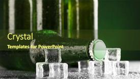  Presentation with ice - Colorful presentation design enhanced with glass-bottles-of-beer backdrop and a tawny brown colored foreground