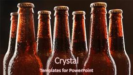  Presentation with beer bottle - Slide set featuring glass bottles of beer background and a wine colored foreground