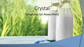  Presentation with milk - Slides enhanced with glass bottles of milk background and a soft green colored foreground