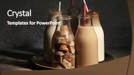  Presentation with bottles - Beautiful theme featuring glass bottles with delicious coffee backdrop and a dark gray colored foreground