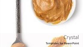  Presentation with peanut butter - Slide deck having glass-bowl-and-spoon background and a white colored foreground