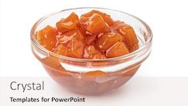  Presentation with apricot - Amazing slide set having glass-bowl-of-apricot-jam backdrop and a lemonade colored foreground