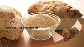  Presentation with broken glass - Amazing PPT layouts having glass bowl of bread crumbs backdrop and a coral colored foreground