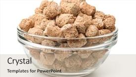 Presentation with bowl - Audience pleasing presentation theme consisting of glass bowl of extruded oats backdrop and a coral colored foreground