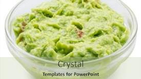  Presentation with clipping - Slide deck having glass-bowl-of-guacamole background and a mint green colored foreground