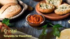  Presentation with sweet potato - Cool new PPT layouts with glass-bowl-with-a-vegan backdrop and a tawny brown colored foreground