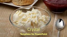  Presentation with cream - PPT theme enhanced with glass-bowl-with-clotted-cream background and a coral colored foreground