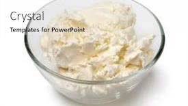  Presentation with cream - Slides featuring glass-bowl-with-clotted-cream background and a white colored foreground