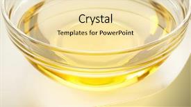  Presentation with cooking oil - PPT theme featuring glass bowl with cooking oil background and a  colored foreground