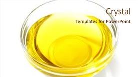  Presentation with cooking oil - Presentation theme having glass bowl with cooking oil background and a cream colored foreground