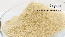  Presentation with aluminium glass - Slide set featuring glass bowl with cornmeal close background and a  colored foreground