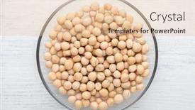  Presentation with peas - Audience pleasing presentation design consisting of glass-bowl-with-dried-peas backdrop and a lemonade colored foreground