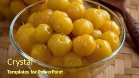  Presentation with gooseberry - Slide set featuring glass-bowl-with-preserved-star background and a tawny brown colored foreground