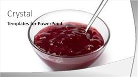  Presentation with fruit jam - Slide set featuring glass-bowl-with-red-fruit background and a white colored foreground