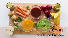  Presentation with baby food - Theme enhanced with baby food healthy eating background and a gold colored foreground