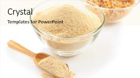  Presentation with whole grain flour - Presentation design with glass bowls with flour background and a lemonade colored foreground