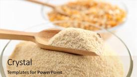  Presentation with grains - Amazing PPT theme having glass bowls with flour backdrop and a coral colored foreground