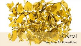  Presentation with broken glass - Colorful PPT layouts enhanced with glass broken in many pieces backdrop and a yellow colored foreground