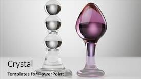  Presentation with sex - Colorful slides enhanced with glass butt plugs sex toys backdrop and a light gray colored foreground