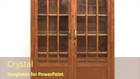  Presentation with cabinet - Presentation theme featuring glass-cabinet-vintage-isolated background and a tawny brown colored foreground