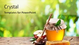  Presentation with honey - Amazing slides having glass can full of honey backdrop and a blonde colored foreground