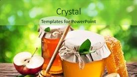  Presentation with glass half full - Audience pleasing presentation theme consisting of glass cans full of honey backdrop and a yellow colored foreground