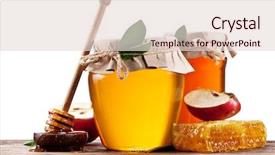  Presentation with honey - Cool new PPT theme with glass cans full of honey backdrop and a lemonade colored foreground
