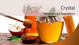  Presentation with glass half full - PPT layouts having glass cans full of honey background and a lemonade colored foreground