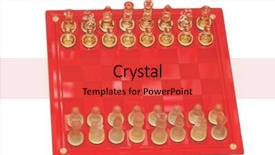 Presentation with chess board - Audience pleasing PPT layouts consisting of glass chess figures on red backdrop and a red colored foreground