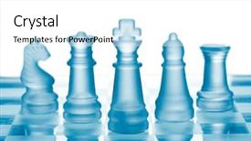  Presentation with chess pieces - Presentation featuring glass chess on chess board background and a white colored foreground