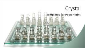  Presentation with chess board - Presentation design with glass chess on chess board background and a  colored foreground