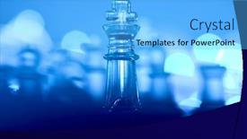  Presentation with blue chess - Audience pleasing slide set consisting of glass-chess-on-the-blue backdrop and a light blue colored foreground