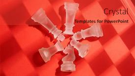  Presentation with chess - Slide deck with glass-chess-on-the-red background and a red colored foreground