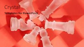  Presentation with chess - Colorful PPT theme enhanced with glass-chess-on-the-red backdrop and a red colored foreground