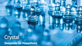  Presentation with blue chess - Audience pleasing PPT theme consisting of glass chess pawn in front backdrop and a  colored foreground